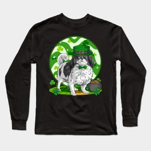 Japanese Chin Dog St Patricks Day Leprechaun Long Sleeve T-Shirt